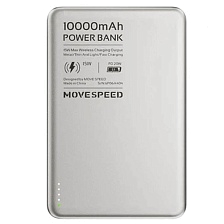 Внешний портативный аккумулятор, Power Bank MOVESPEED S10, Magsafe, 10000 mAh, цвет серебристый