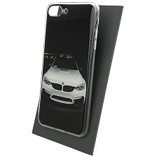 Чехол накладка для APPLE iPhone 7 Plus, iPhone 8 Plus, силикон, глянцевый, рисунок Белый БМВ