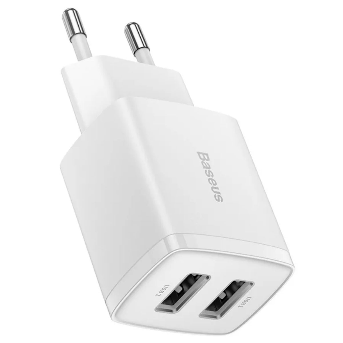 СЗУ (Сетевое зарядное устройство) BASEUS Compact Charger 2U (CCXJ010202), 10.5W, 2 USB, цвет белый