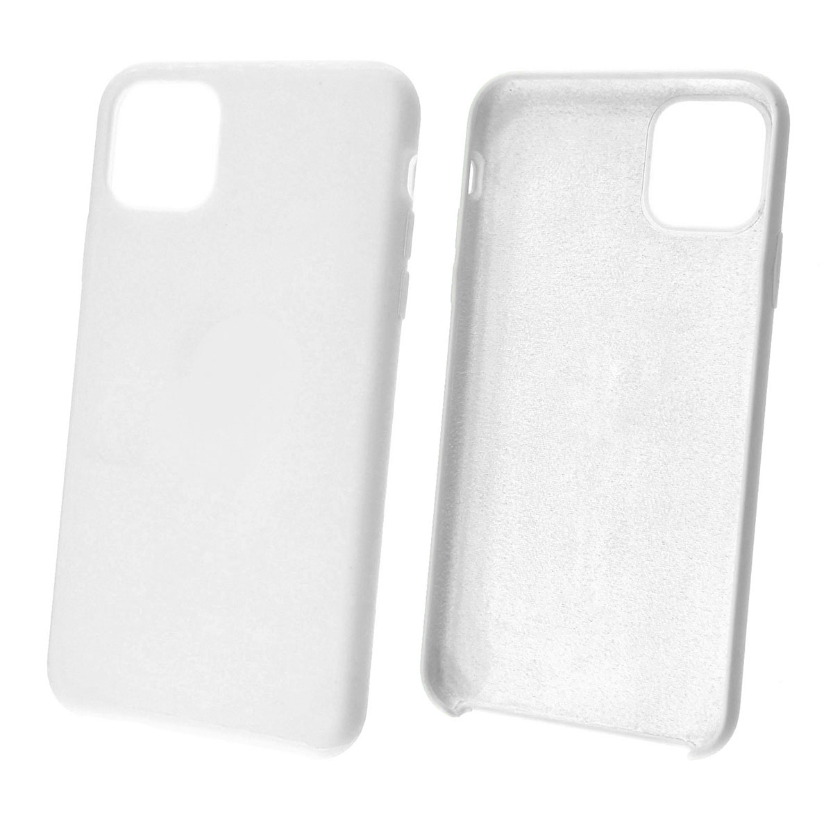 Чехол накладка Silicon Case для APPLE iPhone 11 Pro MAX, силикон, бархат, цвет бежевый.
