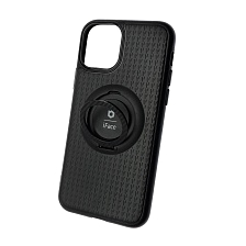 Чехол накладка iFace для APPLE iPhone 11 Pro, силикон, металл, кольцо держатель, цвет черный.