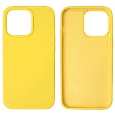 Чехол накладка Silicon Case для APPLE iPhone 13 Pro (6.1), силикон, бархат, цвет желтый