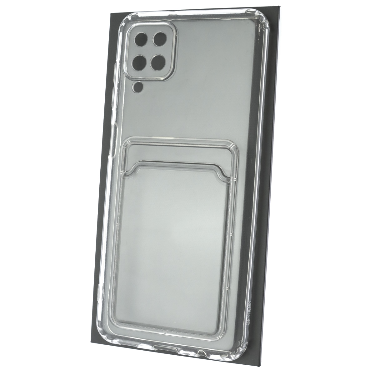 Чехол накладка CARD CASE для SAMSUNG Galaxy A12 (SM-A125), M12 (SM-M127F), силикон, отдел для карт, цвет прозрачный