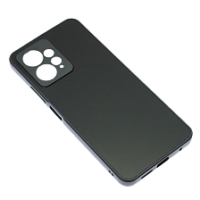 Чехол накладка для XIAOMI Redmi Note 12 4G, защита камеры, силикон, пластик, цвет черный