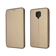 Чехол книжка STYLISH для XIAOMI Redmi Note 9 Pro, Redmi Note 9S, экокожа, визитница, цвет золотистый.