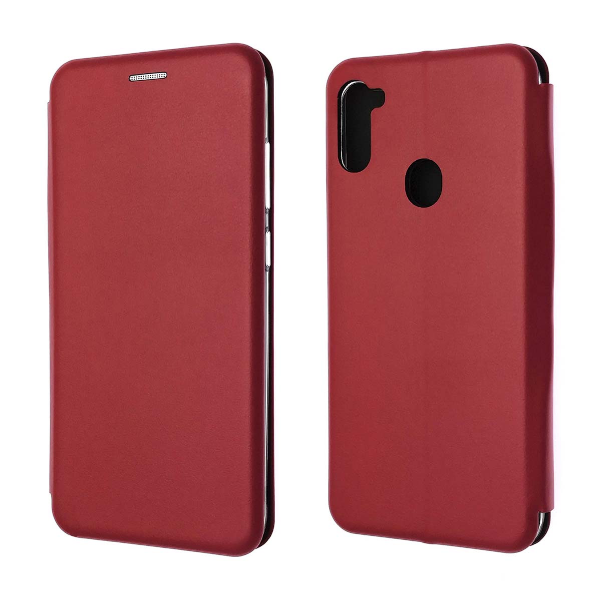 Чехол книжка STYLISH для SAMSUNG Galaxy A11 (SM-A115), Galaxy M11 (M115), экокожа, визитница, цвет красный