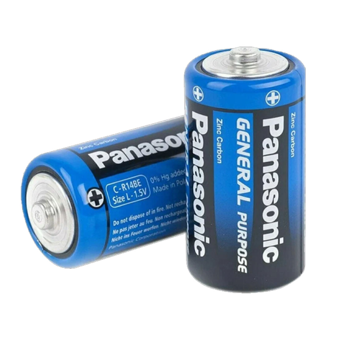 Батарейка PANASONIC GENERAL Purpose R14 C Shrink 2 1.5V