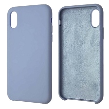 Чехол накладка Silicon Case для APPLE iPhone X, iPhone XS, силикон, бархат, цвет барвинок