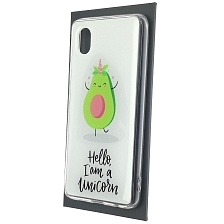 Чехол накладка для SAMSUNG Galaxy A01 Core (SM-A013), силикон, рисунок Hello, I'am a Unicorn | РЕТРО 4
