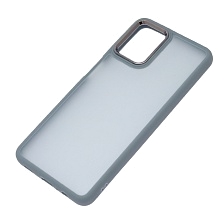 Чехол накладка для SAMSUNG Galaxy A12 4G (SM-A125), M12 (SM-A125F), силикон, пластик, цвет окантовки светло серый