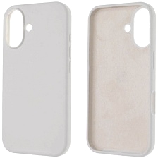 Чехол накладка Silicon Case для APPLE iPhone 16 (6.1"), силикон, бархат, цвет белый
