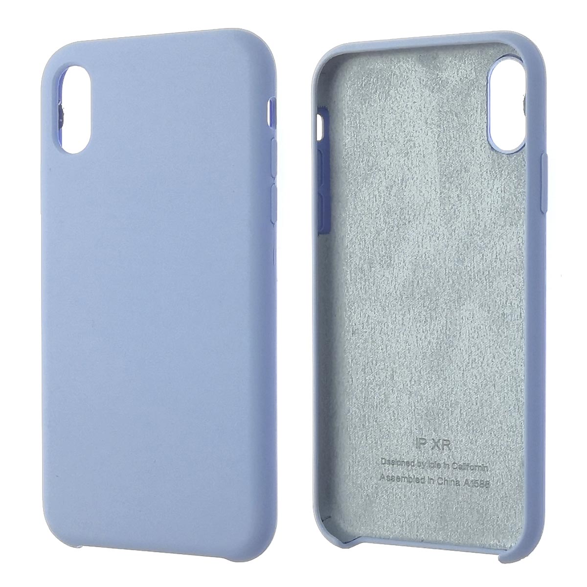 Чехол накладка Silicon Case для APPLE iPhone XR, силикон, бархат, цвет бледно сиреневый