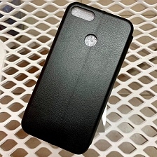 Чехол книжка для HUAWEI Y9 2018, Y9 PRO, экокожа, визитница, цвет черный.