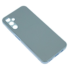 Чехол накладка для SAMSUNG Galaxy A14, защита камеры, силикон, пластик, цвет серо голубой