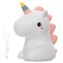 Лампа ночник UNICORN Silicone, Единорог, цвет белый