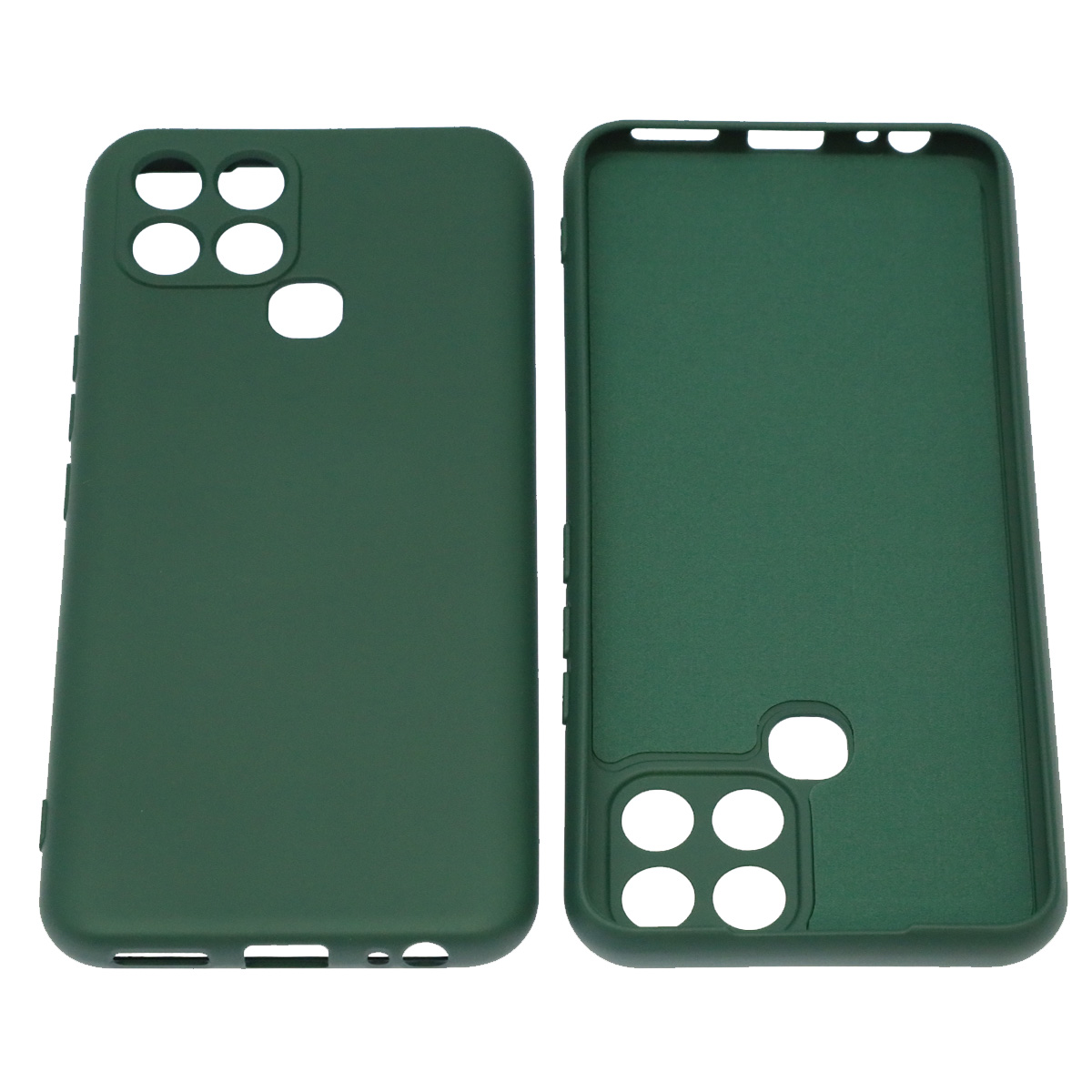 Чехол накладка NANO для INFINIX Smart 6, силикон, бархат, цвет темно зеленый