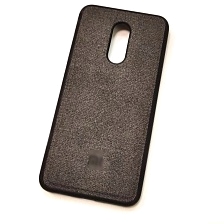 Чехол накладка для XIAOMI Redmi 5 Plus, силикон, ткань, экокожа, цвет черный Чехол накладка для XIAOMI Redmi 5 Plus, силикон, ткань, экокожа, цвет черный