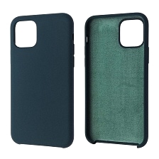 Чехол накладка Silicon Case для APPLE iPhone 11 Pro 2019, силикон, бархат, цвет синий сапфир.