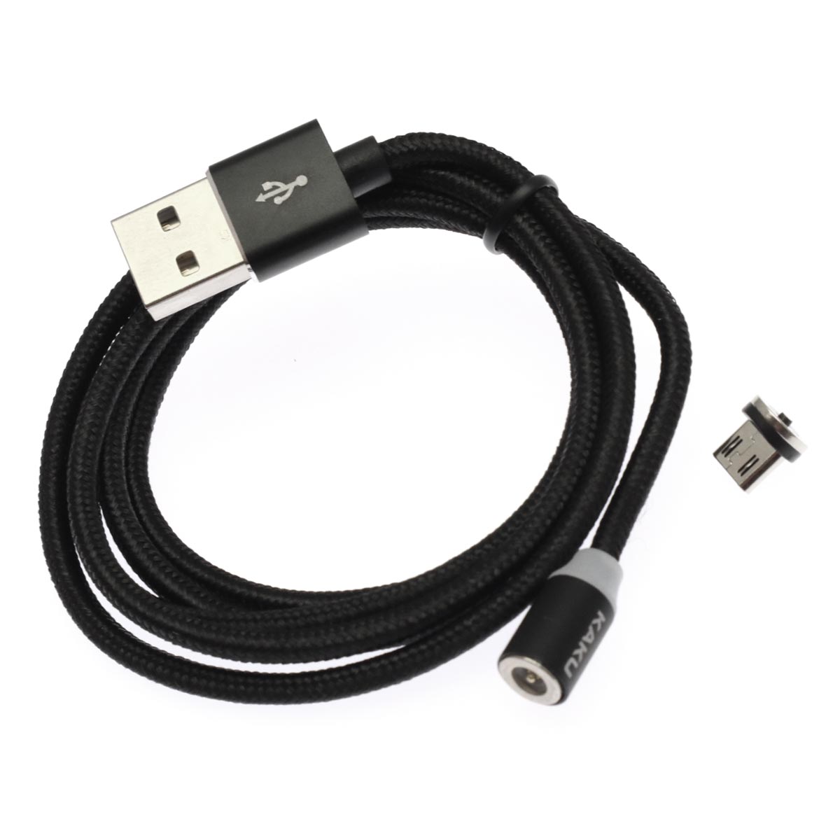 Магнитный зарядный кабель KAKU KSC-306 HEDONG, длина 1 метр, с магнитной насадкой Micro USB, цвет черный