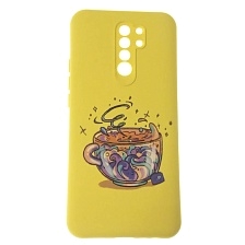 Чехол накладка для XIAOMI Redmi 9, защита камеры, силикон, бархат, рисунок Чашка Чехол накладка для XIAOMI Redmi 9, защита камеры, силикон, бархат, рисунок Чашка