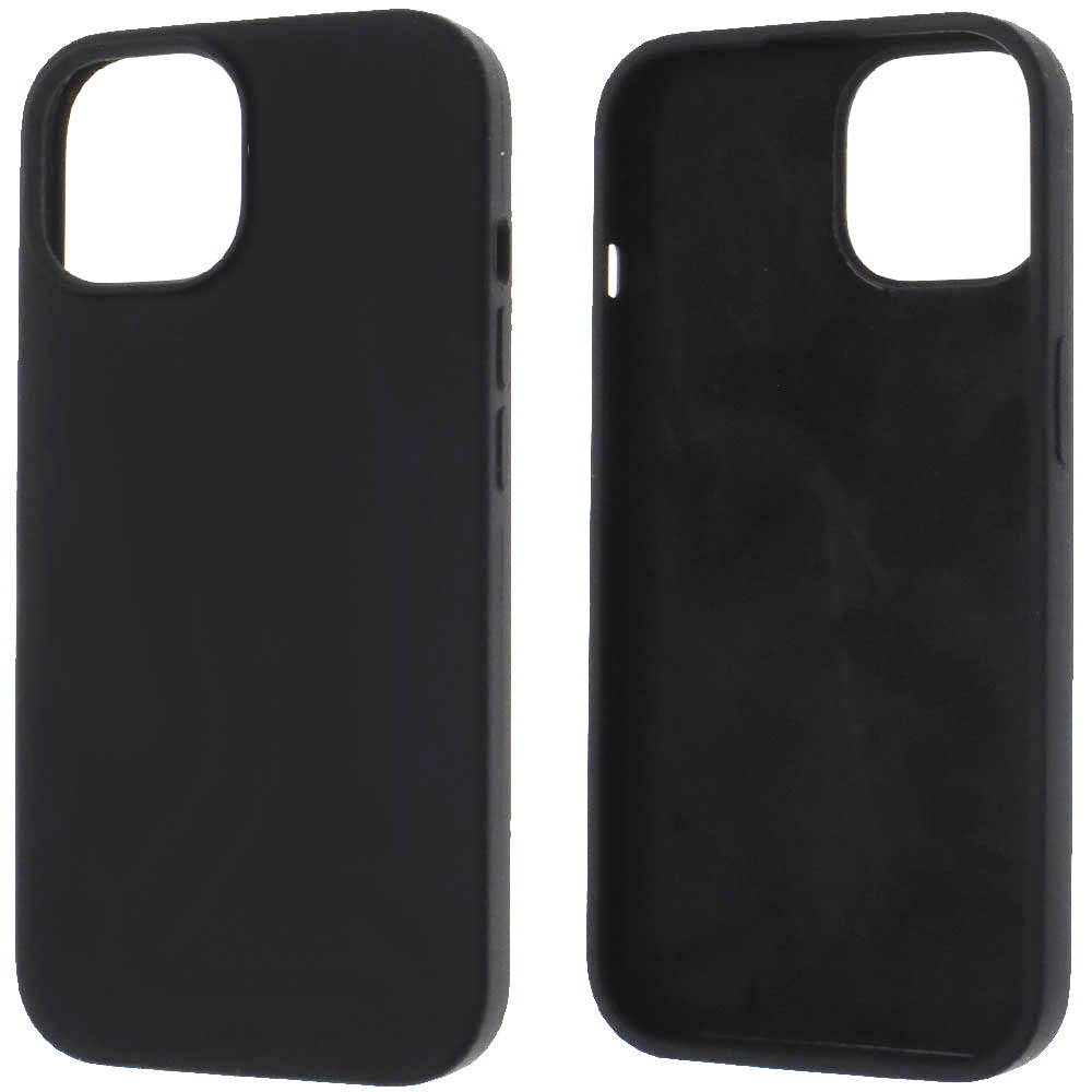 Чехол накладка Silicon Case для APPLE iPhone 15 (6.1"), силикон, бархат, цвет черный