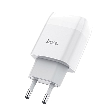 СЗУ (Сетевое зарядное устройство) HOCO C73A Glorious, 2 USB, цвет белый