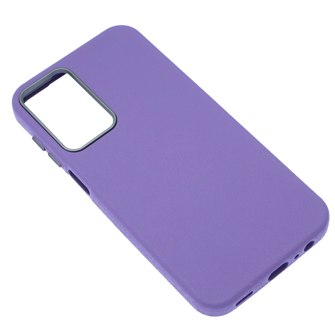 Чехол накладка для SAMSUNG Galaxy A15, силикон, пластик, текстура кожи, бархат, цвет сиреневый