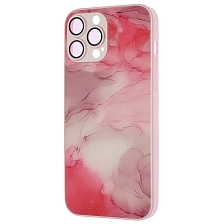 Чехол накладка AG Glass case для APPLE iPhone 13 Pro Max (6.7"), силикон, стекло, защита камеры, цвет розовый