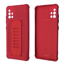 Чехол накладка LADDER NANO для SAMSUNG Galaxy A51 (SM-A515), силикон, держатель, цвет красный