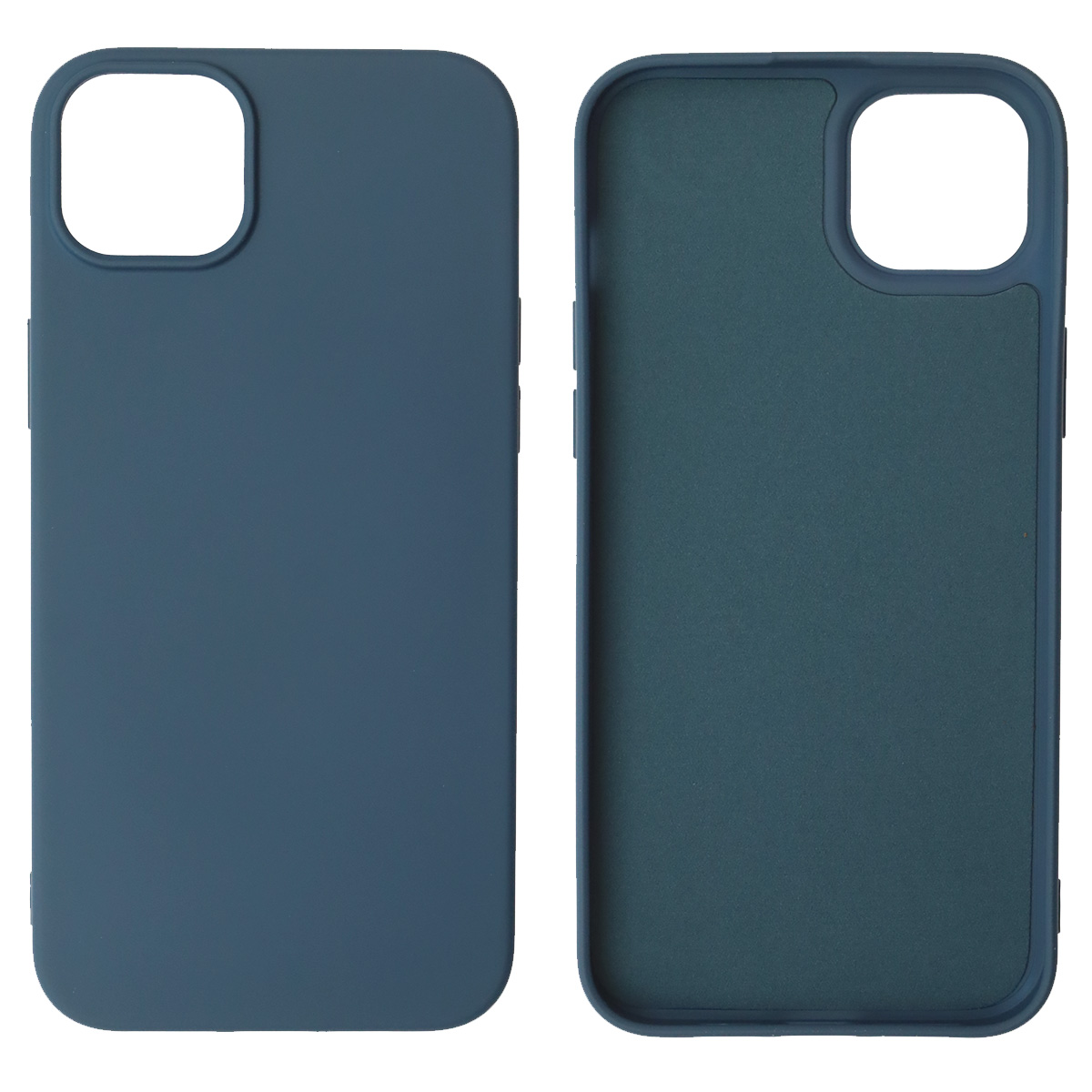 Чехол накладка NANO для iPhone 14 Plus, силикон, бархат, цвет темно синий