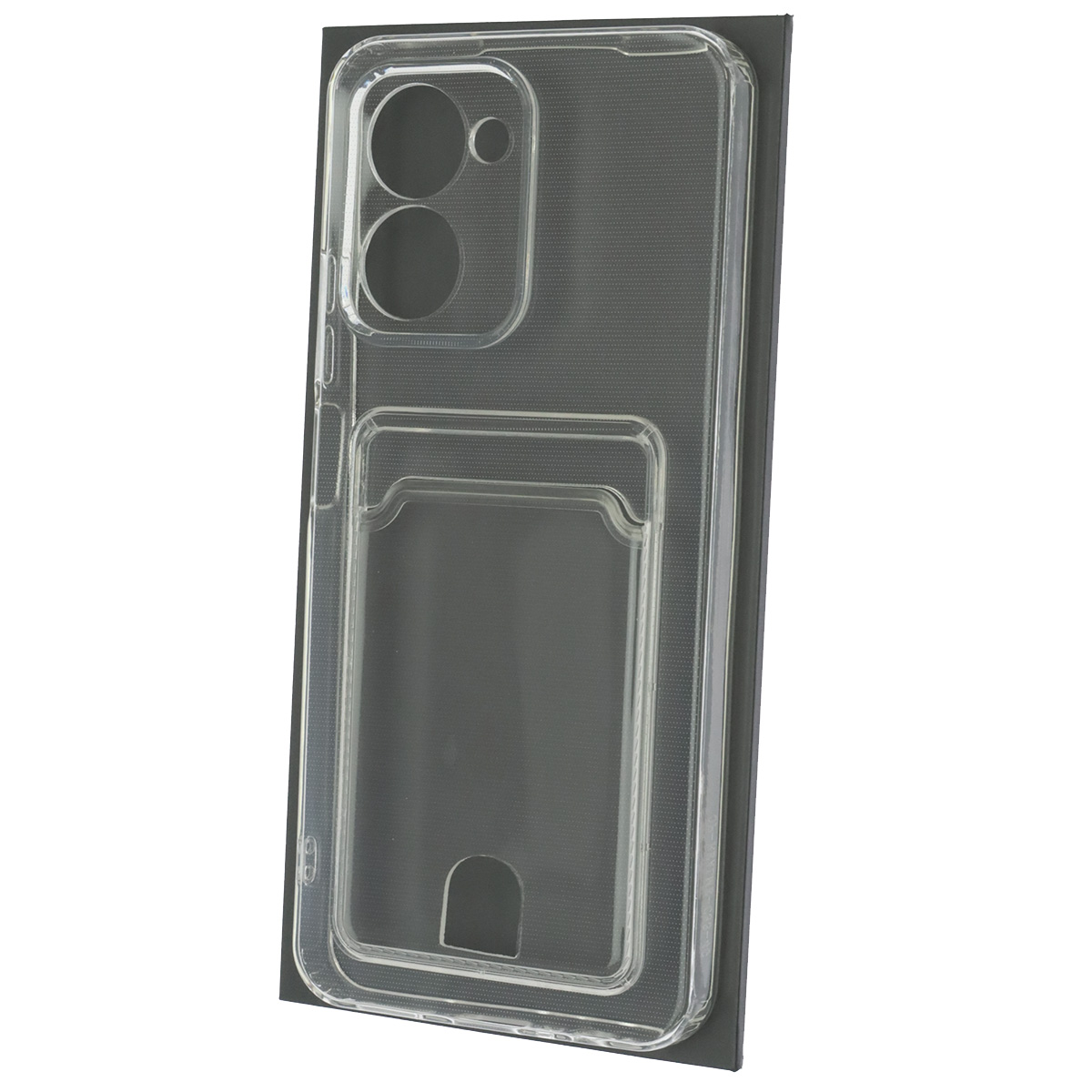 Чехол накладка CARD CASE для Realme C33, силикон, отдел для карт, цвет прозрачный