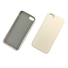 Чехол накладка для APPLE iPhone 5, 5G, 5S, SE, силикон, цвет молочно серый.