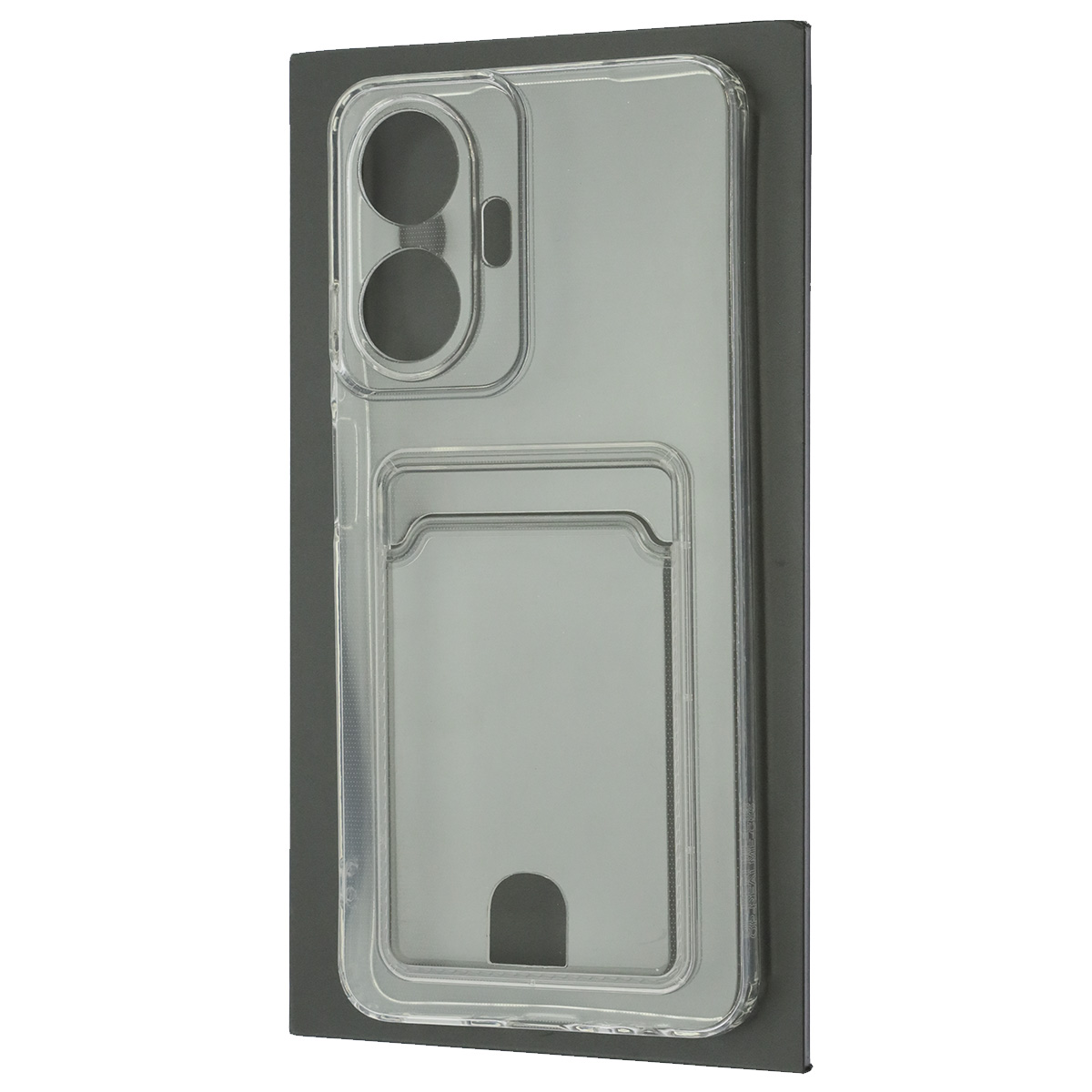 Чехол накладка CARD CASE для Realme C55, силикон, отдел для карт, цвет прозрачный