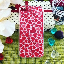 Чехол накладка для APPLE iPhone 7, 8, силикон, рисунок Сердечки.
