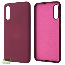 Чехол накладка Silicon Cover для SAMSUNG Galaxy A50 (SM-A505), A30s (SM-A307), A50s (SM-A507), силикон, бархат, цвет бордовый