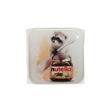 Стикер наклейка 3D для телефона, чехла, рисунок Енот с Nutella