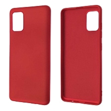Чехол накладка NANO для SAMSUNG Galaxy A51 (SM-A515), силикон, бархат, цвет красный