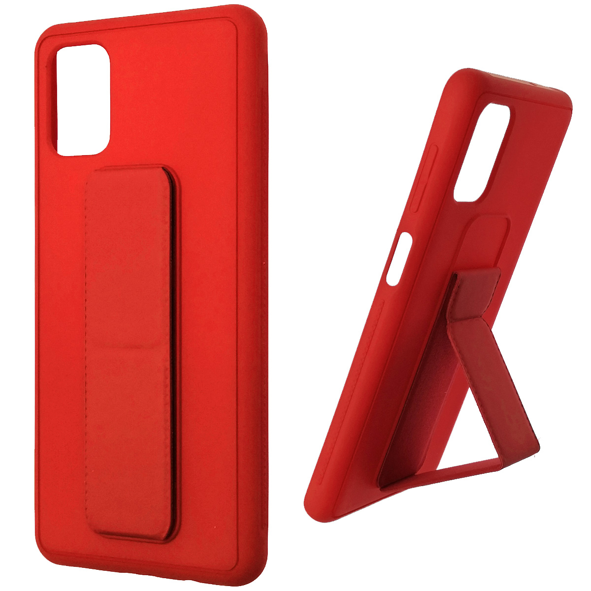 Чехол накладка L NANO для SAMSUNG Galaxy M51 (SM-M515), силикон, держатель, цвет красный