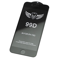 Защитное стекло 99D для APPLE iPhone 7, iPhone 8, цвет окантовки черный