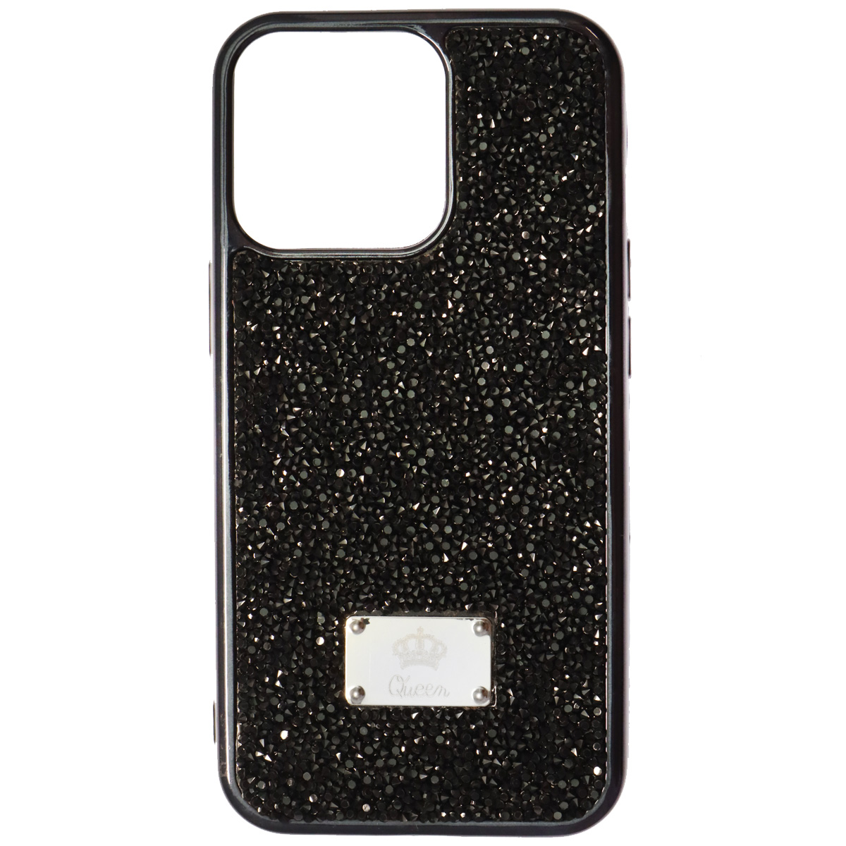 Чехол накладка Queen для APPLE iPhone 13 Pro (6.1"), силикон, стразы, цвет черный