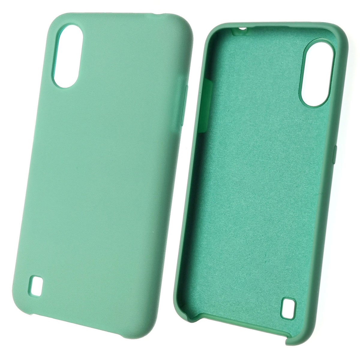 Чехол накладка Silicon Cover для SAMSUNG Galaxy A01 (SM-A015), силикон,  бархат, цвет синий океан.