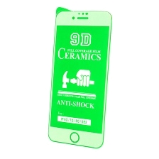 Защитное стекло 9D Ceramics для APPLE iPhone 6, iPhone 7, iPhone 8, iPhone SE 2020, цвет окантовки белый