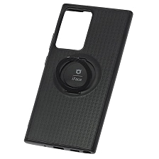 Чехол накладка iFace для SAMSUNG Galaxy Note 20 Ultra (SM-N986), силикон, кольцо держатель, цвет черный