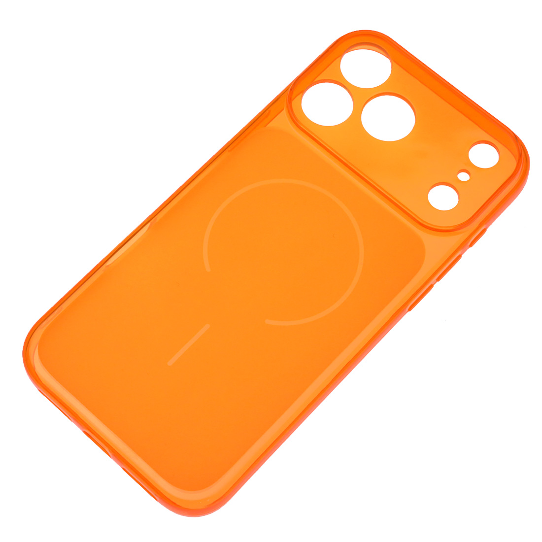 Чехол накладка EMILY для APPLE iPhone 17 Pro Max, защита камеры, силикон, цвет прозрачно оранжевый