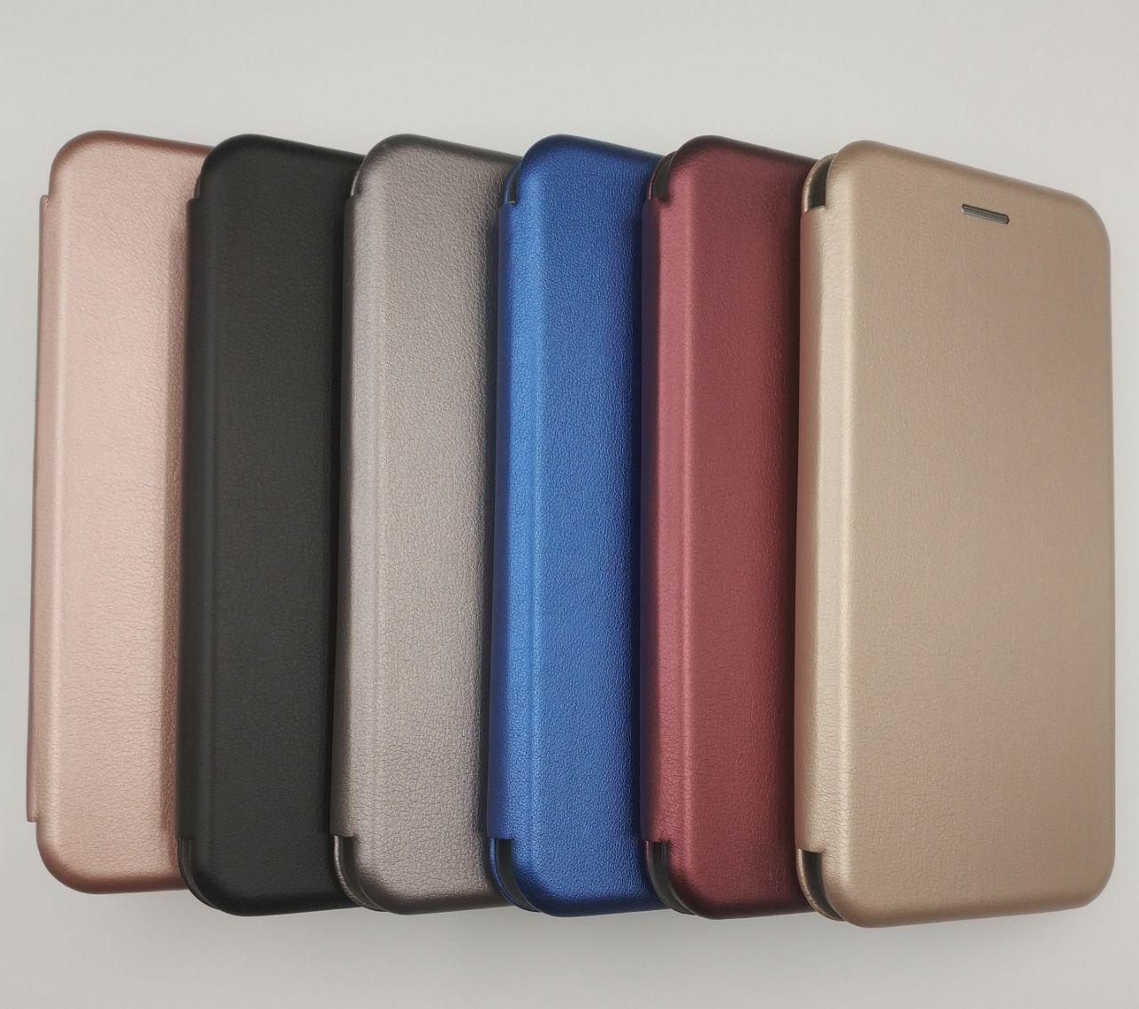 Чехол-книжка на силиконовой основе для HUAWEI HONOR 8C материал экокожа цвет золотой.