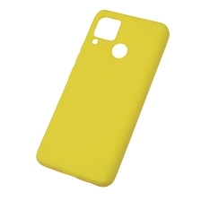 Чехол накладка SOFT TOUCH для Realme C15, силикон, матовый, цвет желтый