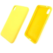 Чехол накладка для XIAOMI Redmi 7A, силикон, бархат, цвет желтый.