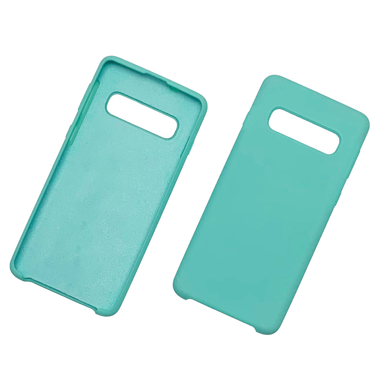 Чехол накладка Silicon Cover для SAMSUNG Galaxy S10 Plus (SM-G975), силикон, бархат, цвет бирюзовый.