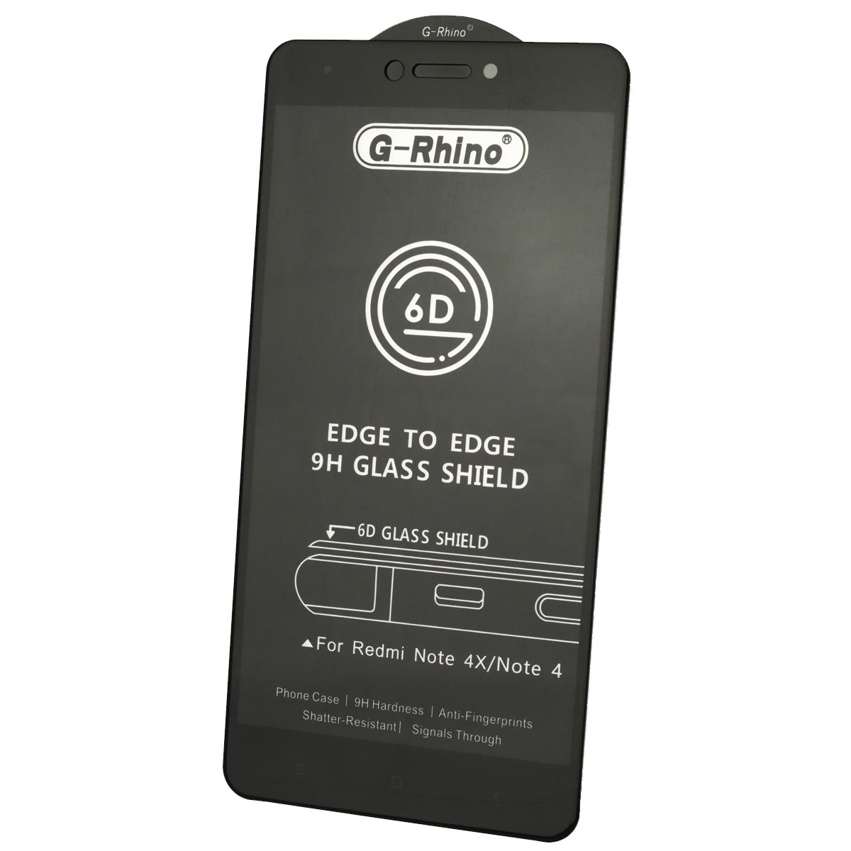 Защитное стекло 6D G-Rhino для XIAOMI Redmi Note 4X, цвет окантовки черный