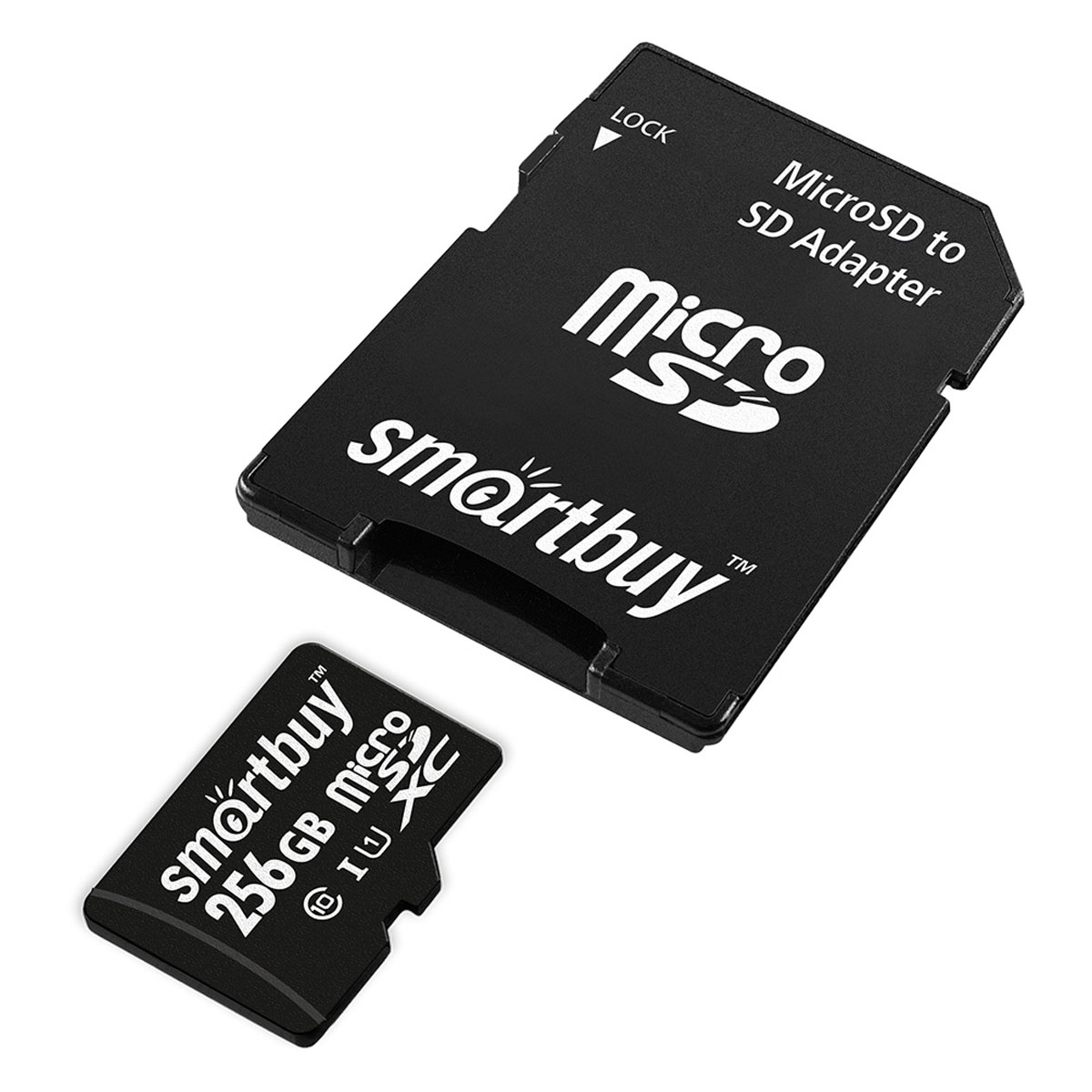 Карта памяти MicroSDXC 256GB SMARTBUY Class 10 UHS-I, SD адаптер